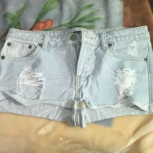 Forever 21 distressed ripped Jean shorts